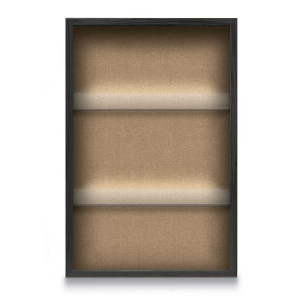 Outdoor Enclosed Combo Board, 48"x36", Satin Frame/Burgundy & Cloud